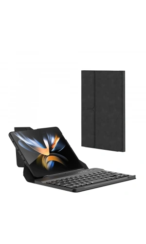 Galaxy Z Fold 2 Kılıf Standlı Klavyeli Kalem Bölmeli Zore Kıpta Klavyeli Kılıf