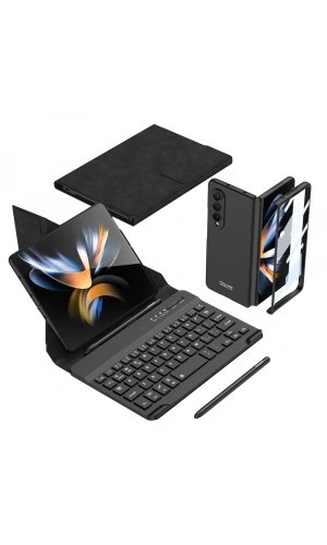 Galaxy Z Fold 4 Kılıf Standlı Bluetooth Klavyeli Zore Kıpta Keyboard Set Kılıf