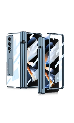 Galaxy Z Fold 4 Kılıf Zore Kıpta Standlı Kalem Bölmeli Kapak