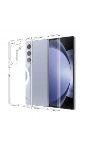 Galaxy Z Fold 6 Kılıf M-safe Şarj Özellikli Şeffaf Sert PC Zore Embos Kapak