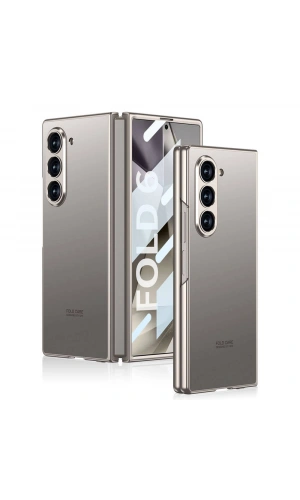 Galaxy Z Fold 6 Kılıf Titanyum Metal Tasarımlı Zore Kıpta Caz Kapak