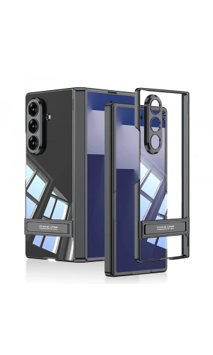 Galaxy Z Fold 7 Kılıf Kamera Korumalı Şeffaf Tasarımlı Zore Lego Standlı Kapak