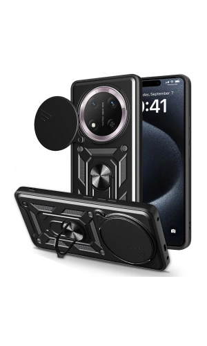 Honor Magic 7 Lite Kılıf Magnetik Standlı Kamera Korumalı Zore Sürgülü Vega Kapak