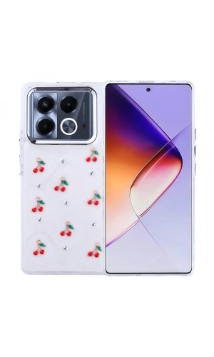 İnfinix Note 40 4G Kılıf Airbag Tasarımlı Simli Şeffaf Zore Kutup Kapak