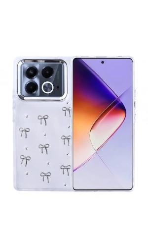 İnfinix Note 40 Pro Kılıf Airbag Tasarımlı Simli Şeffaf Zore Kutup Kapak