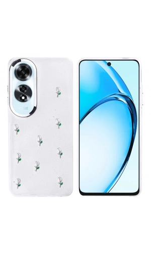 Oppo A60 Kılıf Airbag Tasarımlı Simli Şeffaf Zore Kutup Kapak