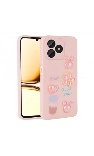 Realme C53 Kılıf Kabartma Figürlü Parlak Zore Toys Silikon Kapak