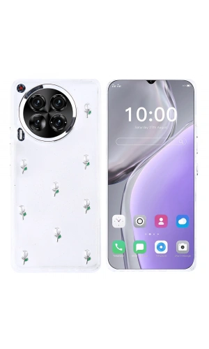 Tecno Camon 30 4G Kılıf Airbag Tasarımlı Simli Şeffaf Zore Kutup Kapak