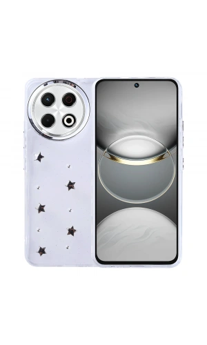 Tecno Spark 30 Pro Kılıf Airbag Tasarımlı Simli Şeffaf Zore Kutup Kapak