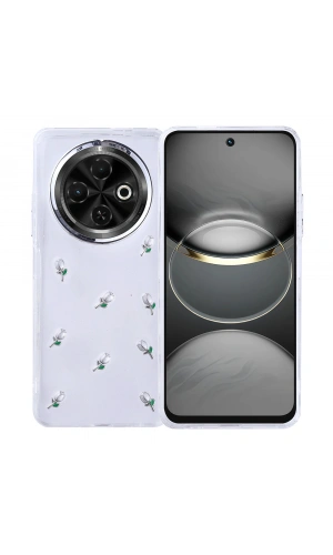 Tecno Spark 30C Kılıf Airbag Tasarımlı Simli Şeffaf Zore Kutup Kapak