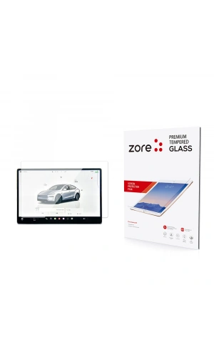 Tesla Model Y Zore Yeni Seri 2in1 Temperli Cam Araç Multimedya Ekran Koruyucu