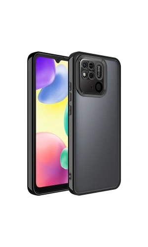 Xiaomi Redmi 10C Kılıf Kamera Korumalı Logo Gösteren Zore Omega Kapak