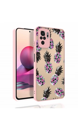 Xiaomi Redmi Note 10 Kılıf Desenli Kamera Korumalı Parlak Zore Nora Kapak