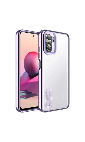 Xiaomi Redmi Note 10 Kılıf Kamera Korumalı Logo Gösteren Zore Omega Kapak