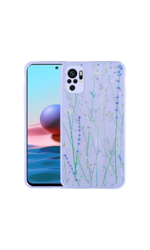 Xiaomi Redmi Note 10 Kılıf Simli Desenli Kamera Korumalı Parlak Zore Popy Kapak