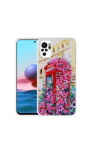 Xiaomi Redmi Note 10S Kılıf Simli Desenli Kamera Korumalı Parlak Zore Popy Kapak
