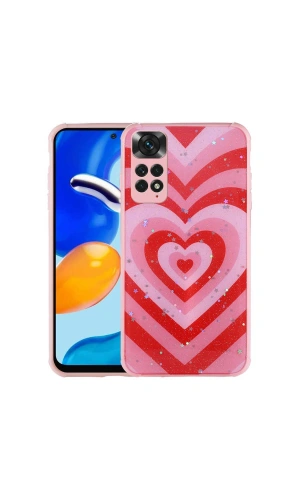 Xiaomi Redmi Note 11S Global Kılıf Simli Desenli Kamera Korumalı Parlak Zore Popy Kapak