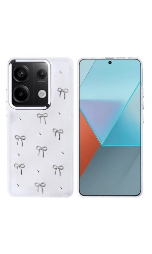 Xiaomi Redmi Note 13 Pro 4G Kılıf Airbag Tasarımlı Simli Şeffaf Zore Kutup Kapak