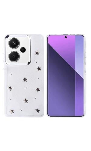 Xiaomi Redmi Note 13 Pro Plus 5G Kılıf Airbag Tasarımlı Simli Şeffaf Zore Kutup Kapak