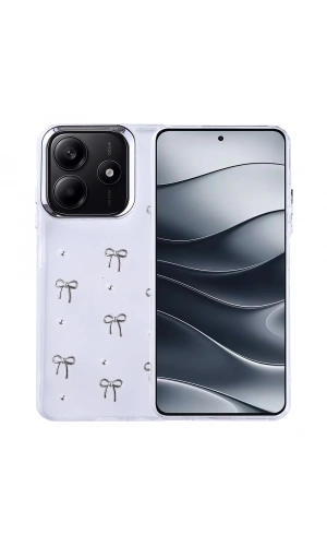 Xiaomi Redmi Note 14 4G Kılıf Airbag Tasarımlı Simli Şeffaf Zore Kutup Kapak
