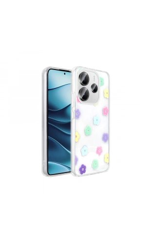 Xiaomi Redmi Note 14 4G Kılıf Şeffaf Figürlü Zore Folk Sert Kapak