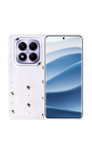 Xiaomi Redmi Note 14 Pro Plus Kılıf Airbag Tasarımlı Simli Şeffaf Zore Kutup Kapak