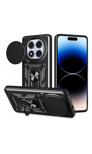 Xiaomi Redmi Note 14 Pro Plus Kılıf Magnetik Standlı Kamera Korumalı Zore Sürgülü Vega Kapak