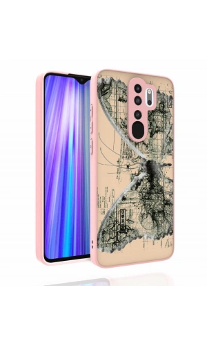 Xiaomi Redmi Note 8 Pro Kılıf Desenli Kamera Korumalı Parlak Zore Nora Kapak