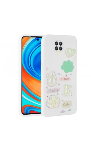 Xiaomi Redmi Note 9 Pro Kılıf Kabartma Figürlü Parlak Zore Toys Silikon Kapak