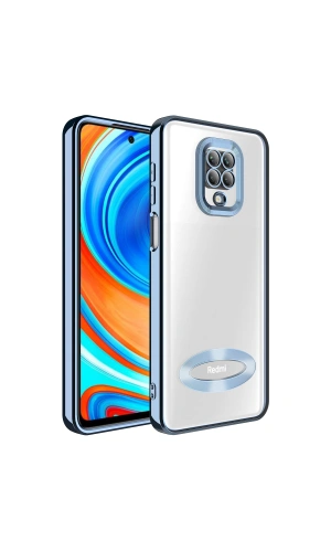 Xiaomi Redmi Note 9 Pro Kılıf Kamera Korumalı Logo Gösteren Zore Omega Kapak