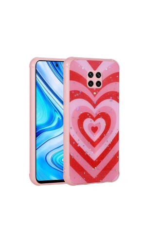 Xiaomi Redmi Note 9 Pro Kılıf Simli Desenli Kamera Korumalı Parlak Zore Popy Kapak