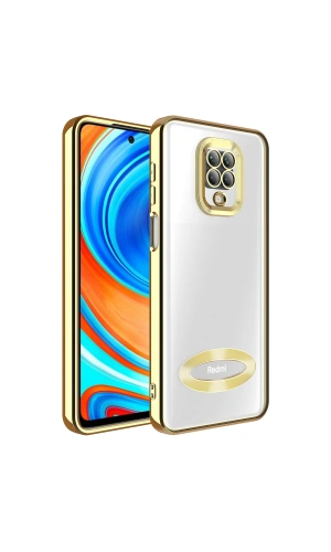Xiaomi Redmi Note 9S Kılıf Kamera Korumalı Logo Gösteren Zore Omega Kapak