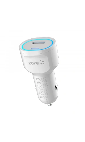 Zore CC-02 Hızlı Şarj Özellikli LED Işıklı QC 3.0 USB-A ve Type-C PD Araç Şarj Başlığı PD 20W