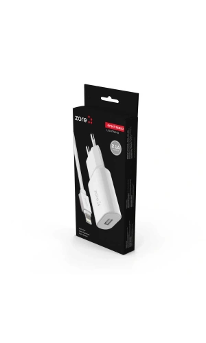 Zore Ofset Serisi ZCS-02 Lightning 2 in 1 Ev Şarj Seti 2.1A