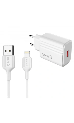Zore Play Serisi PL1 Lightning 2in1 Seyahat Şarj Aleti 12W
