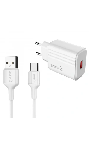 Zore Play Serisi PL1 Type-C 2in1 Seyahat Şarj Aleti 12W