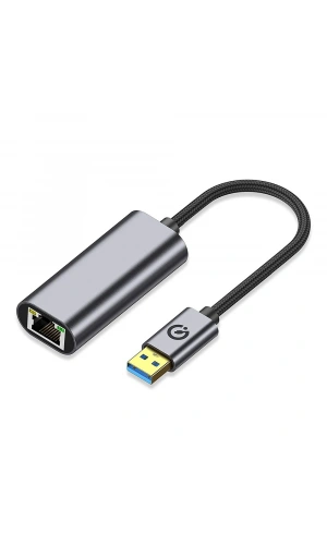 Zore QG03 USB-A to RJ45 USB3.0 Ethernet Dönüştürücü Kablo 1000Mbps 22cm
