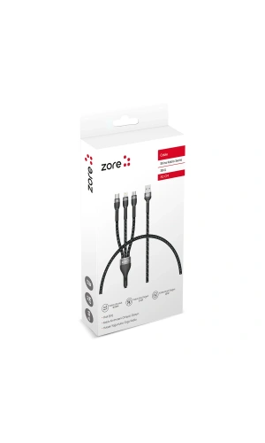 ​Zore Shira Serisi 3in1 USB Kablo 30cm