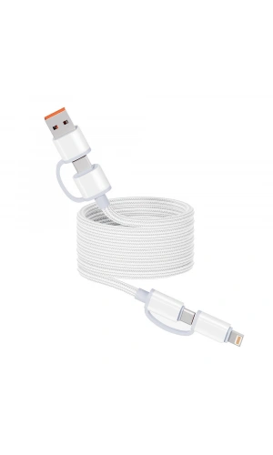 Zore Spiral Magnetik Örgülü Tasarım 4in1 A+C to C+L Kablo 1M