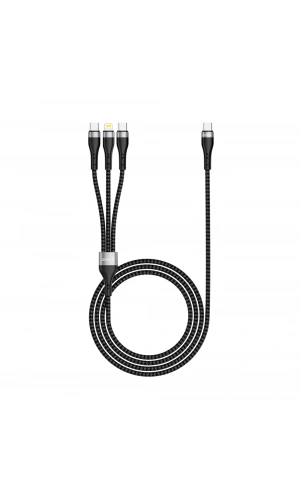 Zore ZR-45 3in1 USB-A to Lightning - Type-C - Type-C Şarj ve Data Kablosu 20W 1.5M