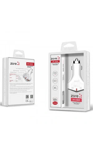 Zore ZR-C60P Type-C 2 in 1 Araç Şarj Seti