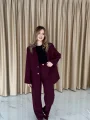 Bordo Blazzer Ceket & Pantolon Takım