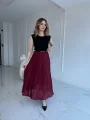 Kırışık Model Bordo Etek