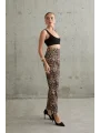 Leoparlı Pensli Pantolon