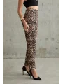 Leoparlı Pensli Pantolon