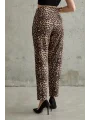 Leoparlı Pensli Pantolon