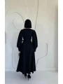 Siyah Balon Kollu Kemerli Elbise