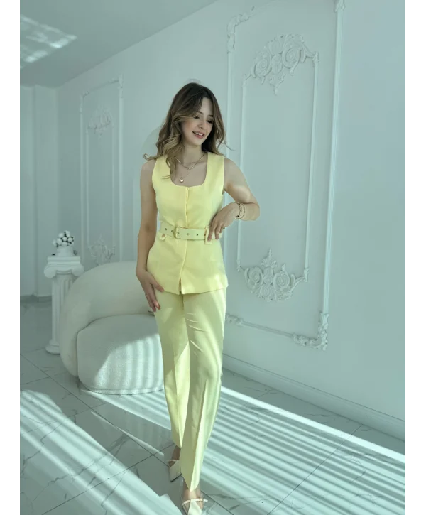 Kemer Detaylı İkili Sarı Takım
