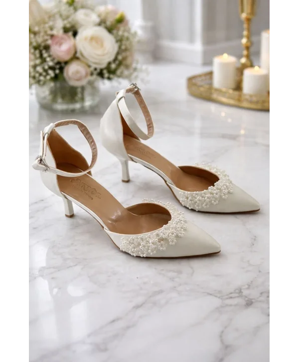 Beyaz Saten Gelin Ayakkabısı