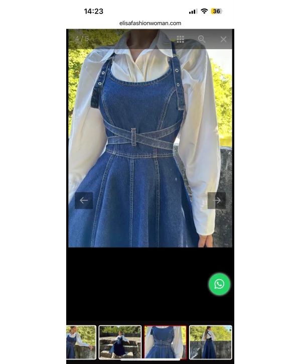 Bantlı Tasarım Midi Boy Kot Elbise